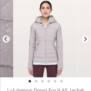 Lululemon Down for it all jacket sz2 dark chrome